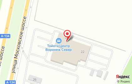 Автоцентр Тойота Центр Воронеж Север на Московском шоссе на карте