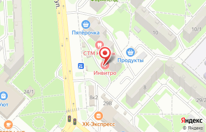 Медицинская компания Инвитро в Дзержинском районе на карте