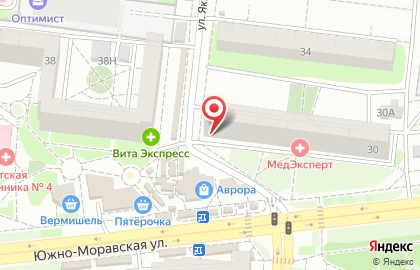 Аптека Здоровый Город на Южно-Моравской улице на карте