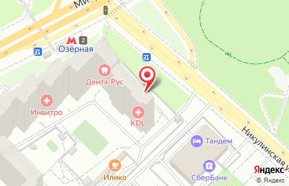 Клиника ПЛАЗМА+ на Никулинской улице на карте