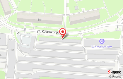 Шиномонтажная мастерская на улице Козицкого на карте
