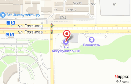 Торгово-сервисная компания 1й Аккумуляторный в Правобережном районе на карте