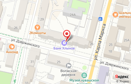 Банк Хлынов на улице Дзержинского на карте