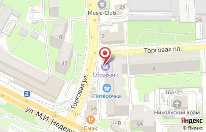 Сбербанк России на Торговой площади на карте