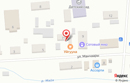 Продуктовый магазин Уйгууна на карте