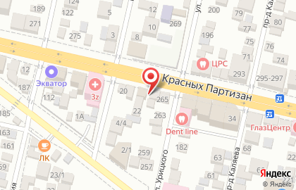 Шиномонтажная мастерская на улице Красных Партизан на карте