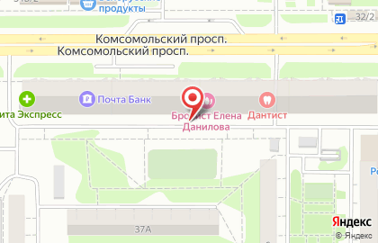 Челябинский филиал Банкомат, Восточный экспресс банк на Комсомольском проспекте на карте