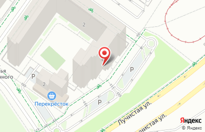 Перекресток на Лучистой улице на карте
