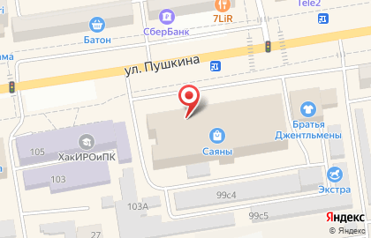 Банкомат Хакасский муниципальный банк на улице Пушкина на карте