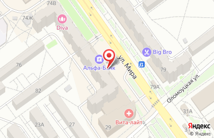 МТС-банк на улице Мира, 74а на карте