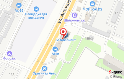 Автомагазин Автостоп на улице Антонова-Овсеенко на карте