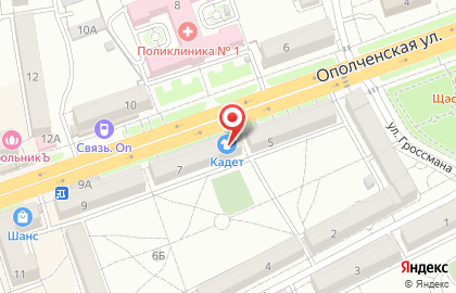 Магазин спецодежды Кадет в Тракторозаводском районе на карте