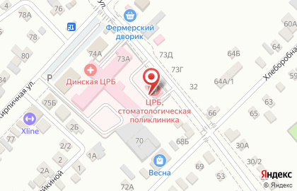 Центральная районная больница Стоматологическая поликлиника на Кирпичной улице на карте