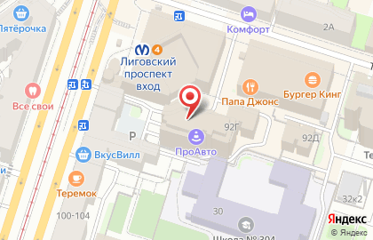 ЮКОН на Лиговском проспекте на карте