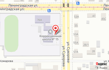 Специальная коррекционная общеобразовательная школа №15 в Ленинском районе на карте