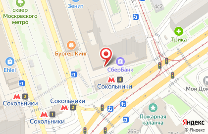 Ломбард Cash 4 Gold на Сокольнической площади на карте