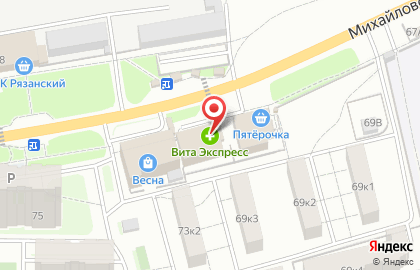 Магазин овощей и фруктов на Михайловском шоссе на карте