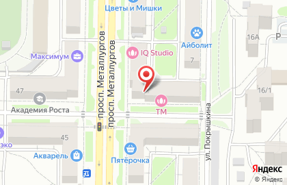 Студия натяжных потолков Арт-Декор на проспекте Металлургов на карте