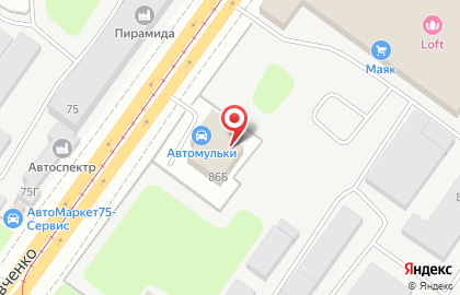 Магазин автотоваров Авто-Лига на улице Шевченко на карте