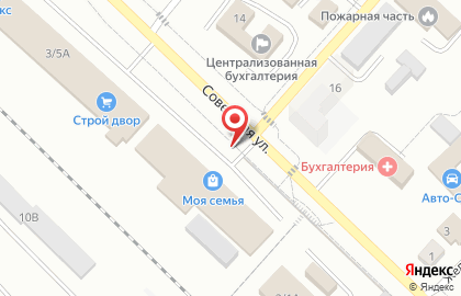 Киоск по продаже выпечки на Советской улице на карте