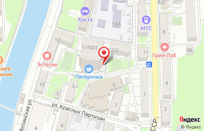 Магазин автотоваров на улице Красных Партизан на карте