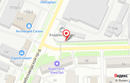 Киоск по продаже мороженого Кировский хладокомбинат в Ленинском районе на карте