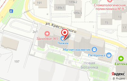 Супермаркет Верный на улице Крестинского на карте