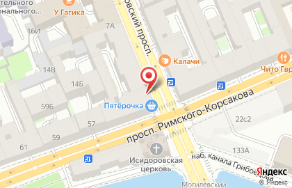 Супермаркет Пятёрочка на метро Спасская на карте
