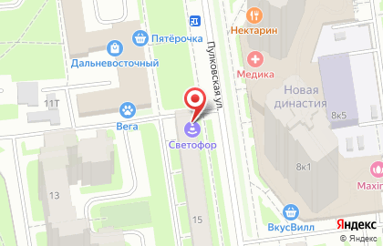 Автошкола Светофор на Пулковской улице на карте