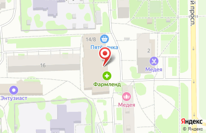 Киоск по продаже фруктов и овощей в Тобольске на карте