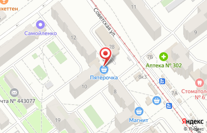 Супермаркет Пятёрочка на Советской улице, 12 на карте