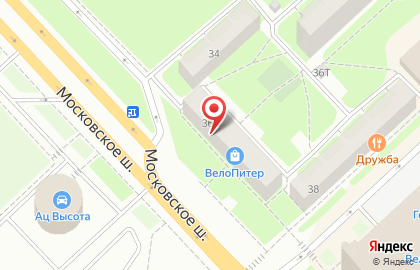 Велосипедный магазин ВелоСтрана на Московском шоссе на карте