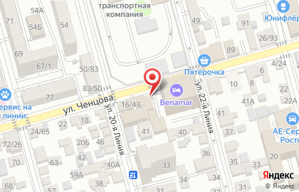 Магазин ДонВино на улице Ченцова на карте