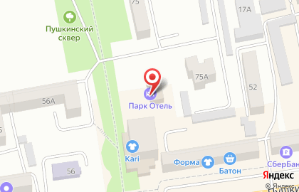 Гостиница Парк Отель на улице Пушкина на карте