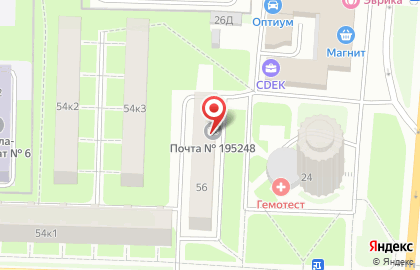 Почта России в Санкт-Петербурге на карте