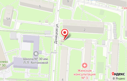Магазин продуктов на улице Донецкая на карте
