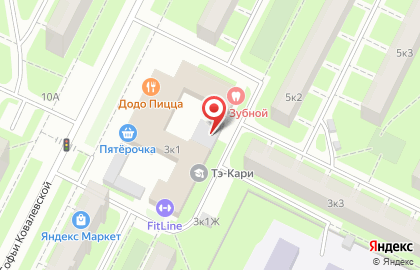 Банк втб Северо-запад (круглосуточно) на улице Софьи Ковалевской на карте