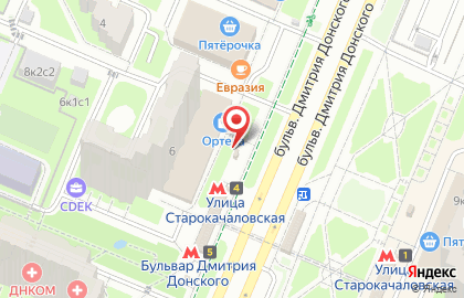 Киоск печатной продукции Медиа-Селект на бульваре Дмитрия Донского на карте