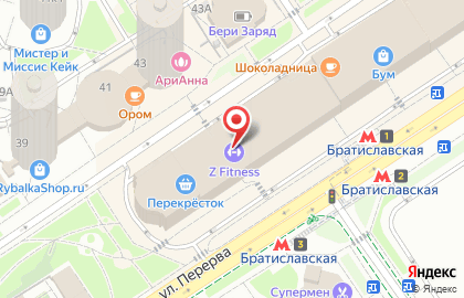 Магазин косметики Mirra на метро Братиславская на карте