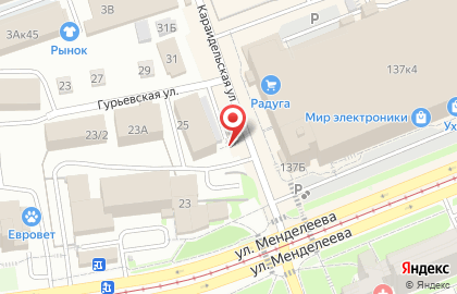 Магазин напольных покрытий Управдом на улице Менделеева на карте