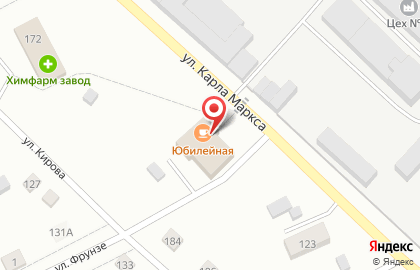 Столовая Юбилейная на улице Карла Маркса на карте