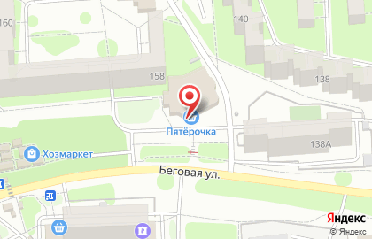 Супермаркет Пятью Пять на Беговой улице, 158А на карте
