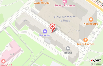 Торговая компания Двери Самурай на проспекте Обуховской Обороны на карте