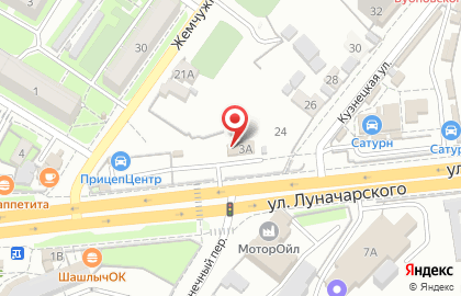 Автокомплекс Сатурн58 на улице Луначарского на карте