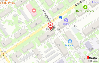 Торговый центр Теремок в Молодёжном переулке на карте
