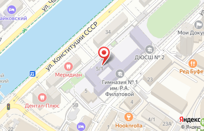 Центр дополнительного образования Хоста на улице Юных Ленинцев на карте