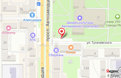 Почтовое отделение №4 на проспекте Автозаводцев на карте