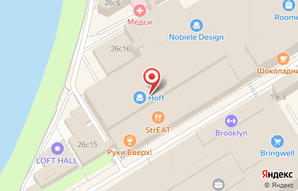 Гипермаркет мебели и товаров для дома Hoff на метро Автозаводская на карте