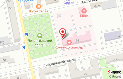 Краевой кожно-венерологический диспансер в Барнауле на карте
