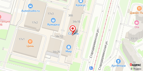 Сервисный центр Балтийский сервис на Стародеревенской улице на карте